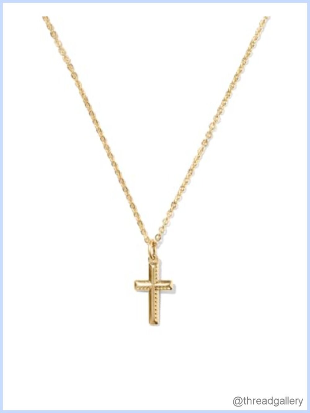 14K Yellow Gold-Filled Cross Short Pendant Necklace